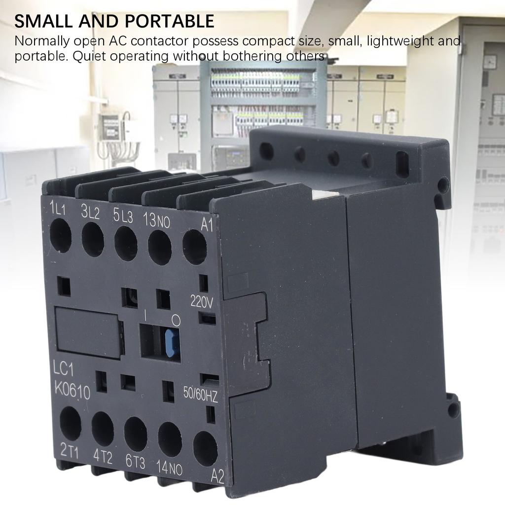 AC Contactor Switch 6A 1 NO Normally Open K Type Small for HVAC Refrigeration Motor Control 220V