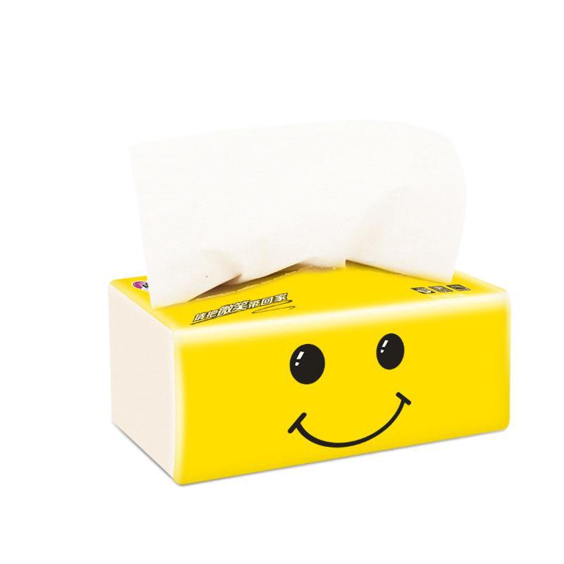 Smiling Face 4-Ply Facial Tissue, 300 Sheets - Ideal for Home, Restaurant, and Kitchen Use