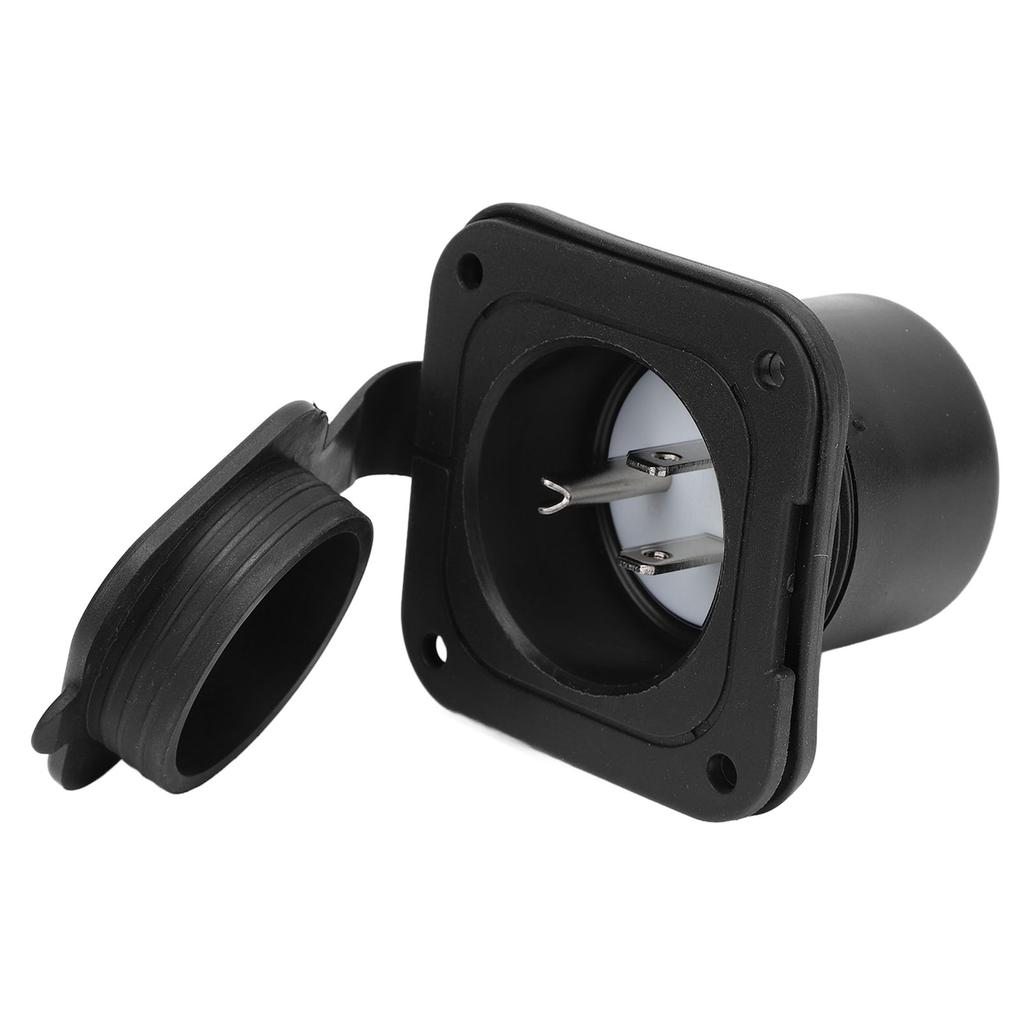15 Amp Flanged Inlet Recessed 125V Shore Power Inlet Receptacle Plug with Water Resistant Covers Ext