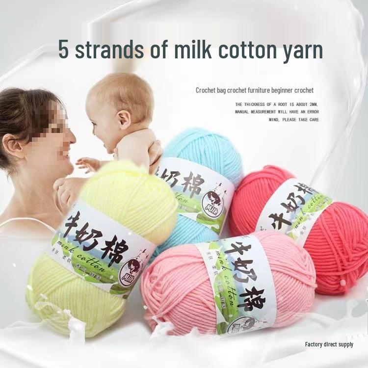 Milk Cotton Yarn Pack for DIY: Medium-Thick Scarf, Crochet Slippers, Handmade Knitting Bags