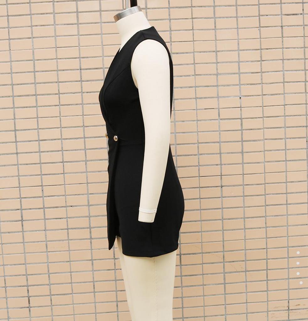 European & American Women's Sleeveless Slim Office Jumpsuit - Spring/Summer Fashion
