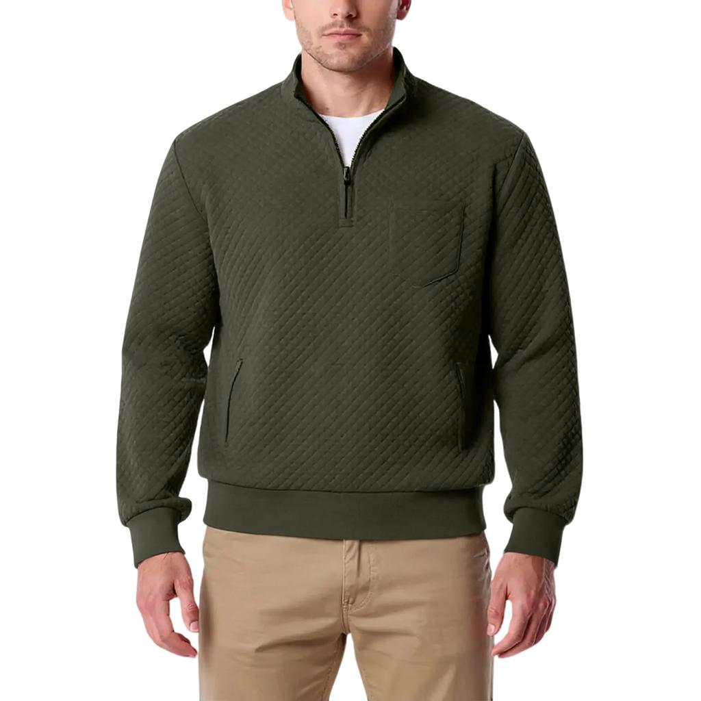 Men's Stand Up Collar Sweatshirt With  Zipper Casual Design