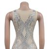 Damen Mode Netz-Kurzkleid in Unifarbe mit Heißbohrung