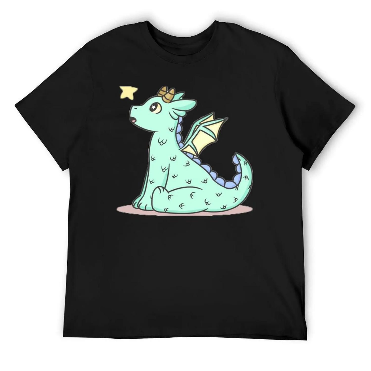 

Cute Baby dragon Star - NEW Desing T-Shirt cute clothes cotton graphic tees man clothes Short sleeve tee fitted t shirts for men XXXXXL чорний