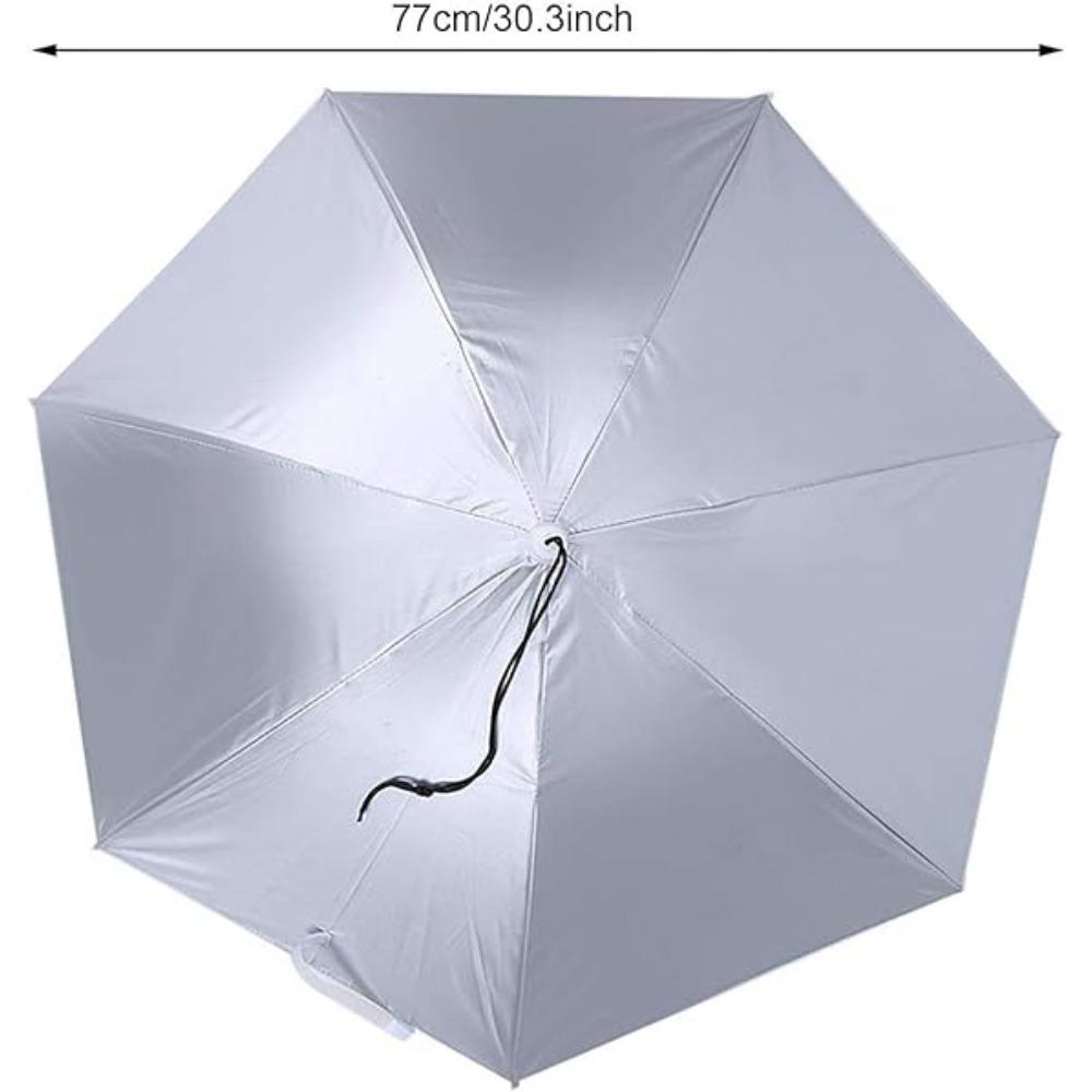 Umbrella Hat, 77cm Sunscreen Windproof Cap Umbrella Head-Mounted Umbrella Folding Fishing Umbrella for Outdoor Camping Beach