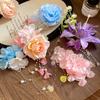 Pearl Hanfu Hair Accessories Colorful Chinese Style Hair Clip Fresh Flower Hairpin Girls