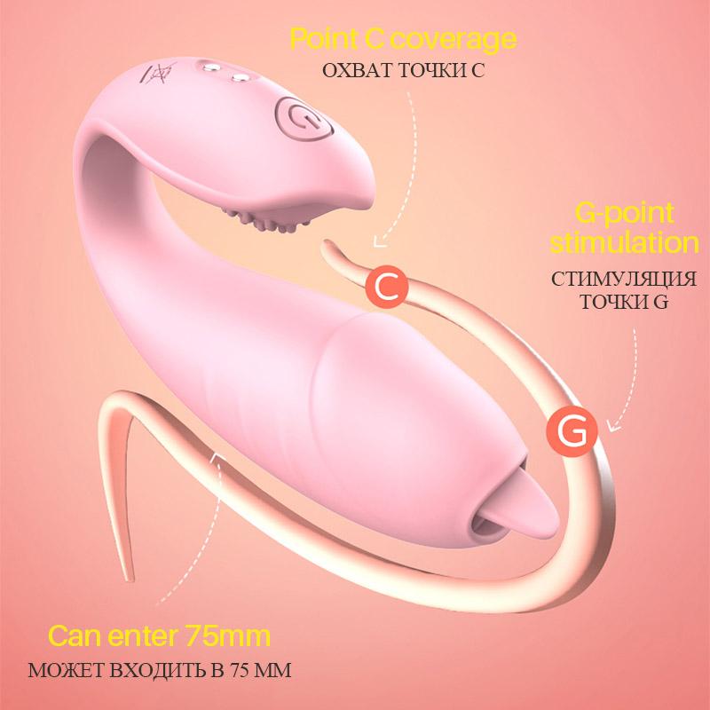 Wireless Bluetooth G Spot Dildo Vibrator for Women Tongue Licking APP Remote Control Wear Vibrating Egg Clit Panties