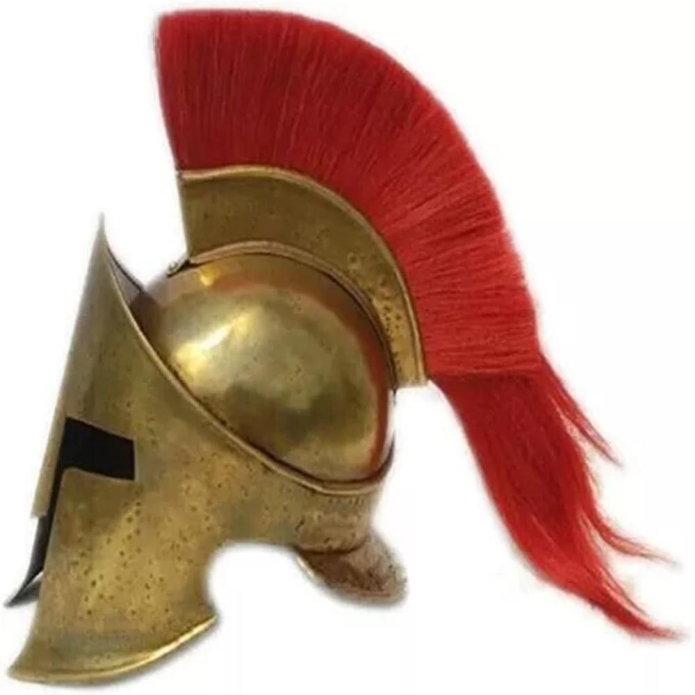 Řecká korintská přilba Starověká středověká zbroj Knight Spartan 300 replika přilby s červeným chocholem