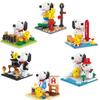 Anime Snoopy Micro Building Blocks Assembly Street View Model Character Scene Dog Mini Bricks Figure Toys For Christmas Gifts