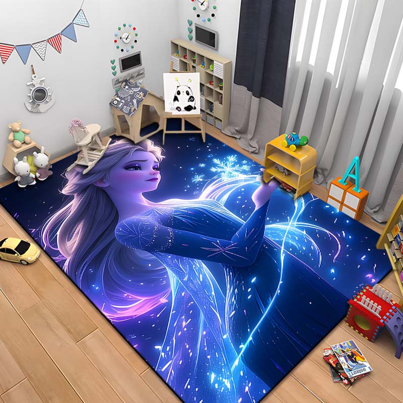 Snow Queen Frozen Elsa HD Printed Large Area Rug Carpet for Living Room Cartoon Children's Bedroom Sofa Doormat Floor Rug Gift