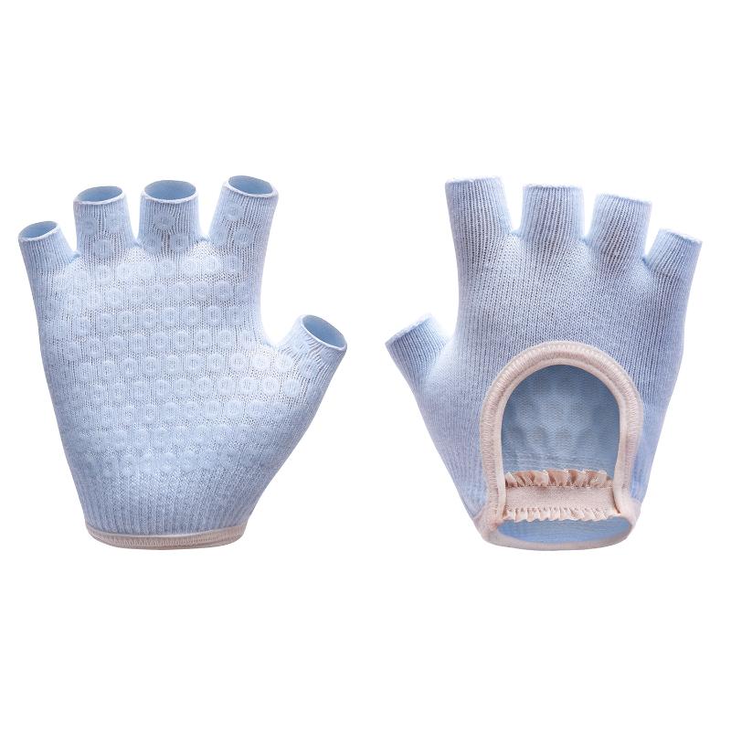 1Pair Half Finger Yoga Antislip Gloves Women'S Anti-Slip Exercise Half Finger Gloves Fitness Aerial Bike Sports Training Gloves