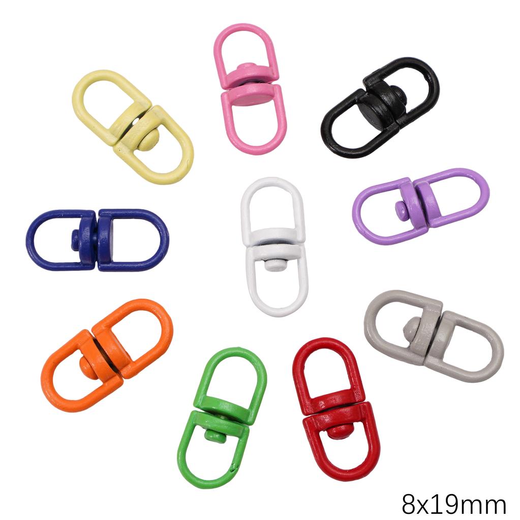 5-100pcs Alloy Spray Painted Keychain Key Chain Snap Hook Key Ring For DIY Jewelry Keys Wallets Decorations