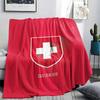 1PC Switzerland National Football Team Patterned Flannel Blanket Suitable For All Seasons for Home Decor Warmth and Comfort Gifts Holiday Present