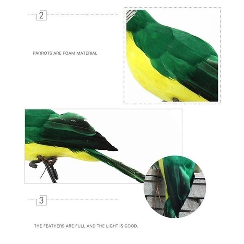 Simulation Parrot Garden Ornaments Creative Feather Lawn Figurine Ornament Animal Bird Outdoor Garden Party Prop Decoration Miniature