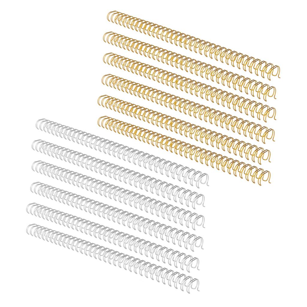 100PCS Spiral Binding Coils 34 Loops 3:1 Pitch  Paper Double Wire Binding Spines 120 Sheets Capaci