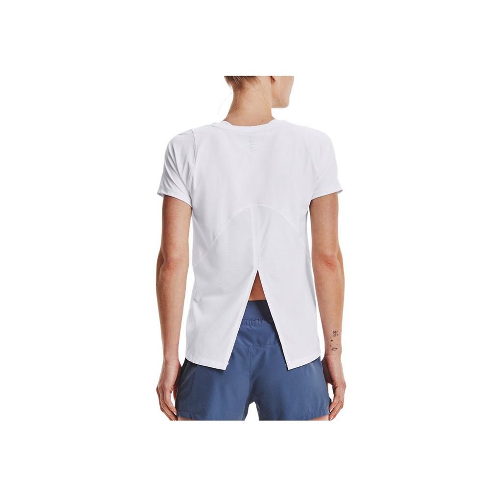 Under Armour Solid Color Running Sports Crew Neck Short Sleeve T-Shirt Women Tops White 1361926-100