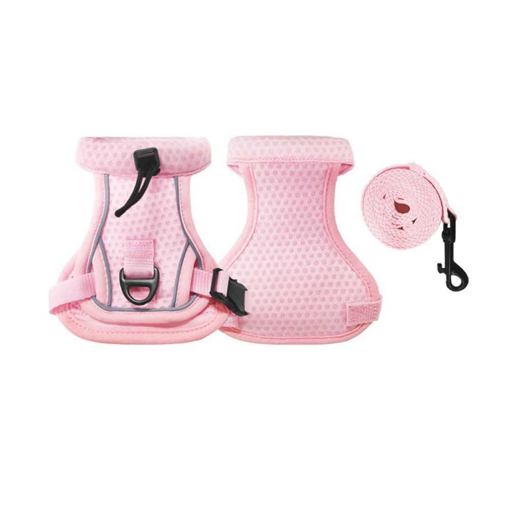 Reflective Design Cat Harness Vest Adjustable Vest Escape Proof Cat Lead Leash Comfortable Breathable Pet Walking Harness