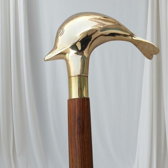 Трость с ручкой-дельфином из латуни Стильная трость для вечеринки Стильная поддержка мобильности и баланса