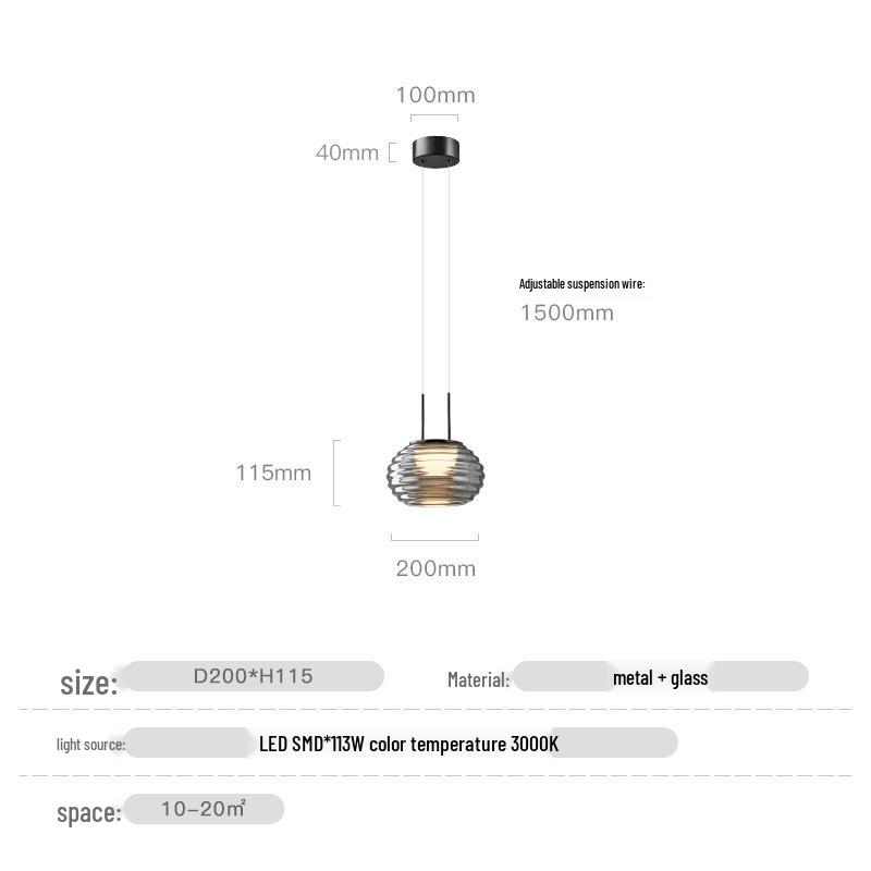 Contemporary Black Glass Pendant Light for Modern Spaces Warm Light