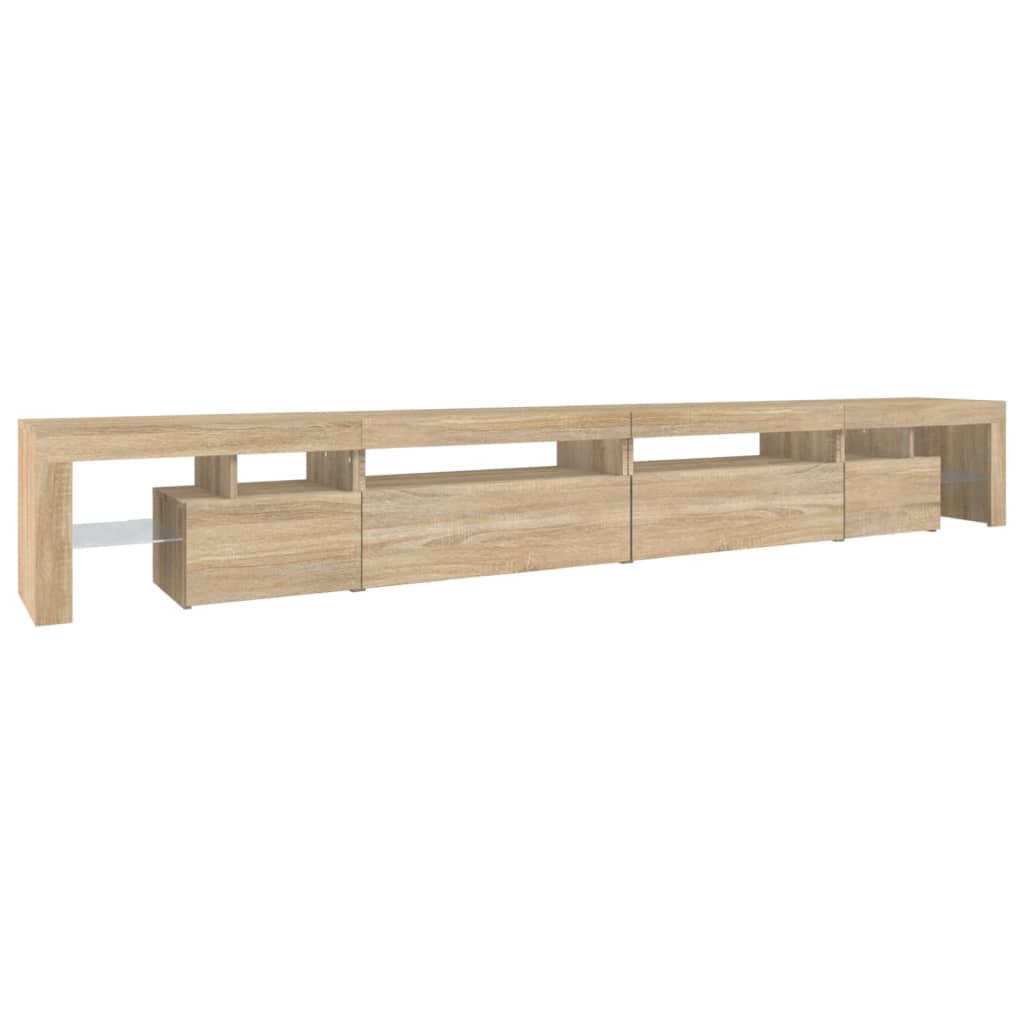 Vidaxl Szafka Pod Tv Z Oświetleniem Led, Dąb Sonoma, 290X36,5X40 Cm
