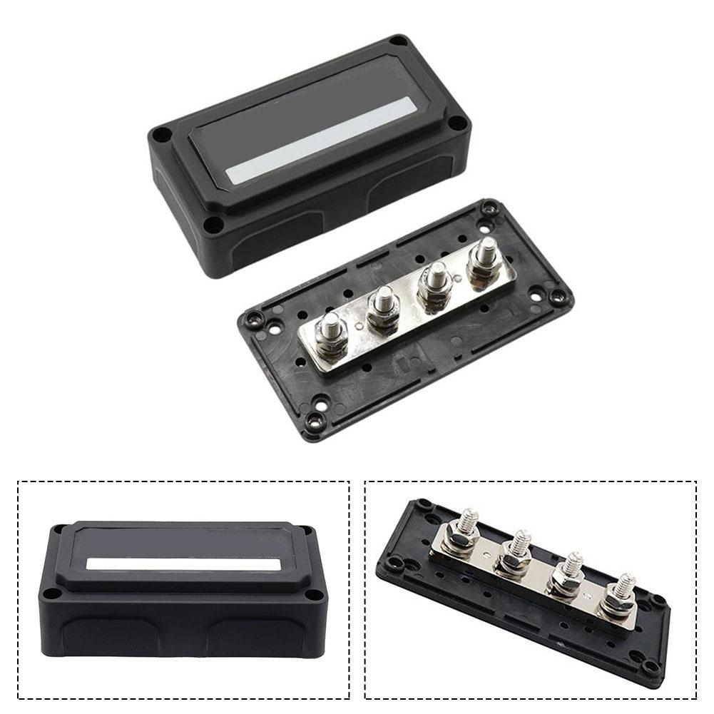 Robustly Built Bus Bar Distribution Box for Customization in Automotive and Marine Settings with 4 For M8 Terminals