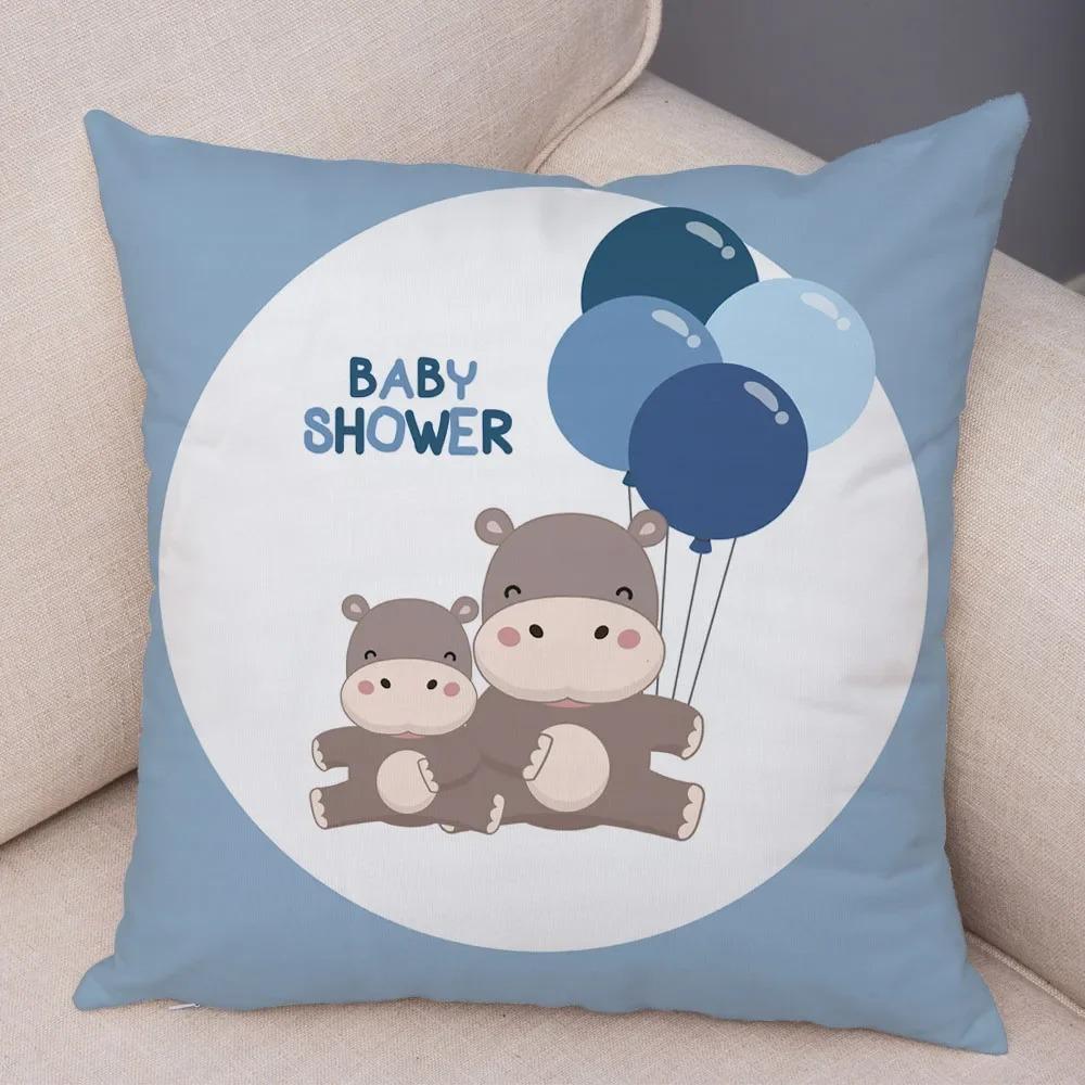 Elefantenfamilie Tierprint Dekoratives Kissenbezug Auto Sofa Quadratisches Kissen Kissenbezug
