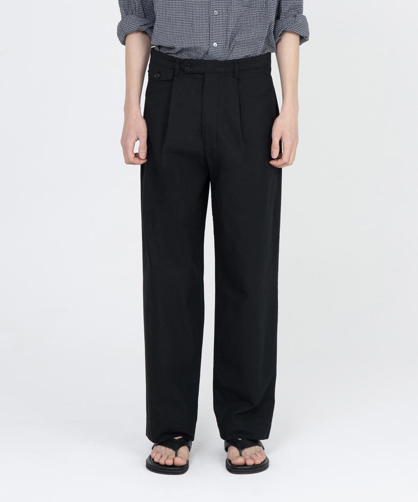 Beulaunyadeu Loose Tapered Cotton Pants, Black