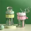 FUGUANG 440ml Portable Single-Layer Glass Coffee Cup with Straw
