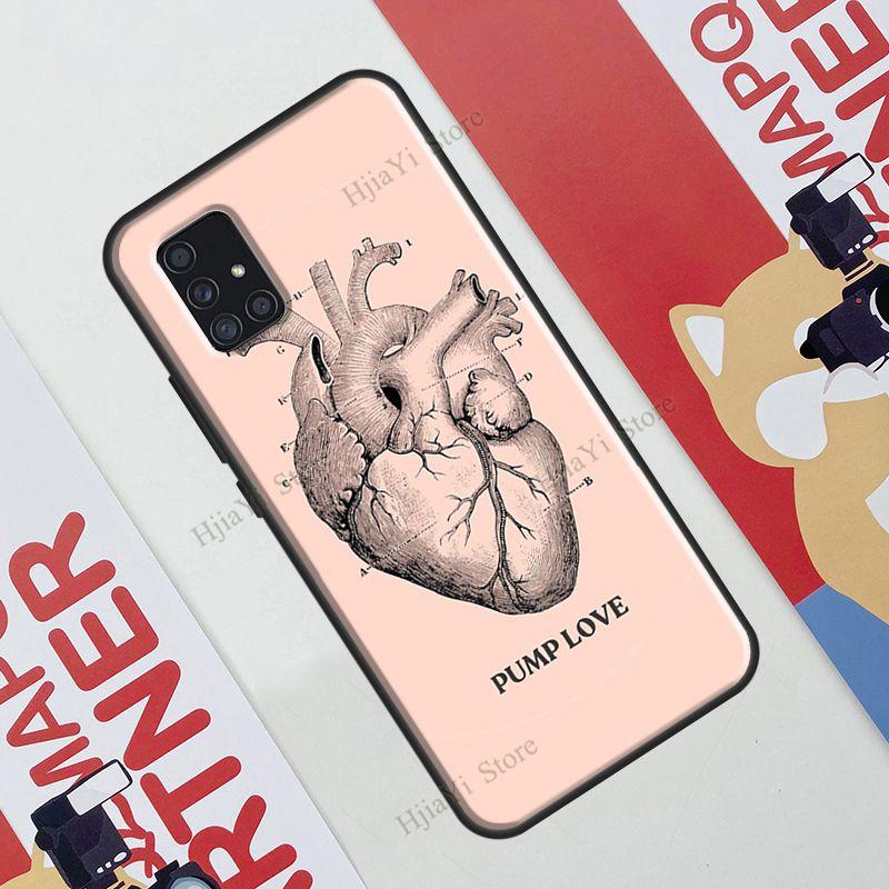 Vintage Anatomy Heart Cardiac Brain Nurse Case For Samsung Galaxy A12 A22 A32 A42 A52 A72 A51 A71 A50 A70 A03S A21S A52S Cover