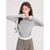 NOME Women's Faux Two-Piece Colorblock Long Sleeve T-Shirt