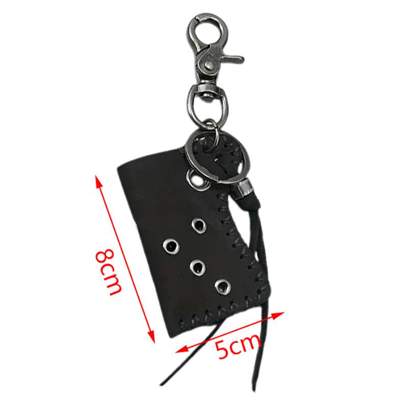 1pc Retro Handmade Soft Cowhide  Leather Case Design Keychain For Men's Storage Key Chain Exposed Convenient Lgniter Case