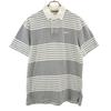 Border Pattern Short Sleeve Polo Shirt L Gray Men's Used