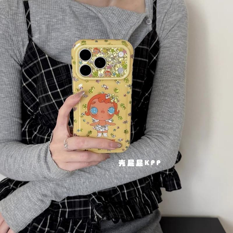 Flower skirt, small braid, small jade chain for iPhone17promax Apple 16 mobile phone case 15 New 14
