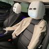 Stretchy Plush Car Headrest Cover Balaclava Design Theft Prevention Funny Holiday Car Interior Decoration for Long Trip