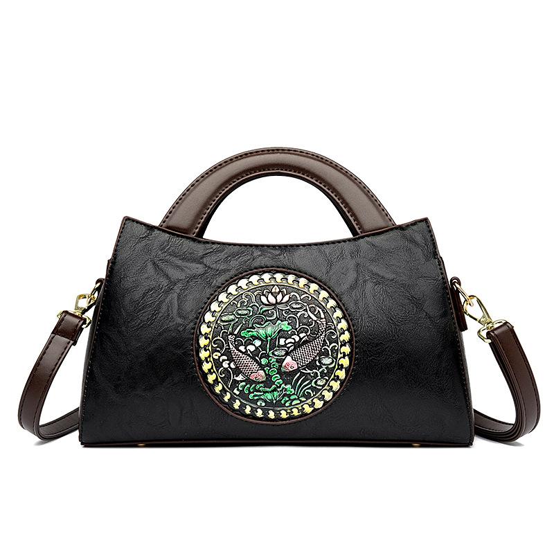 Women's bag new literary splicing fashion women's saddle bag portable shoulder messenger bag