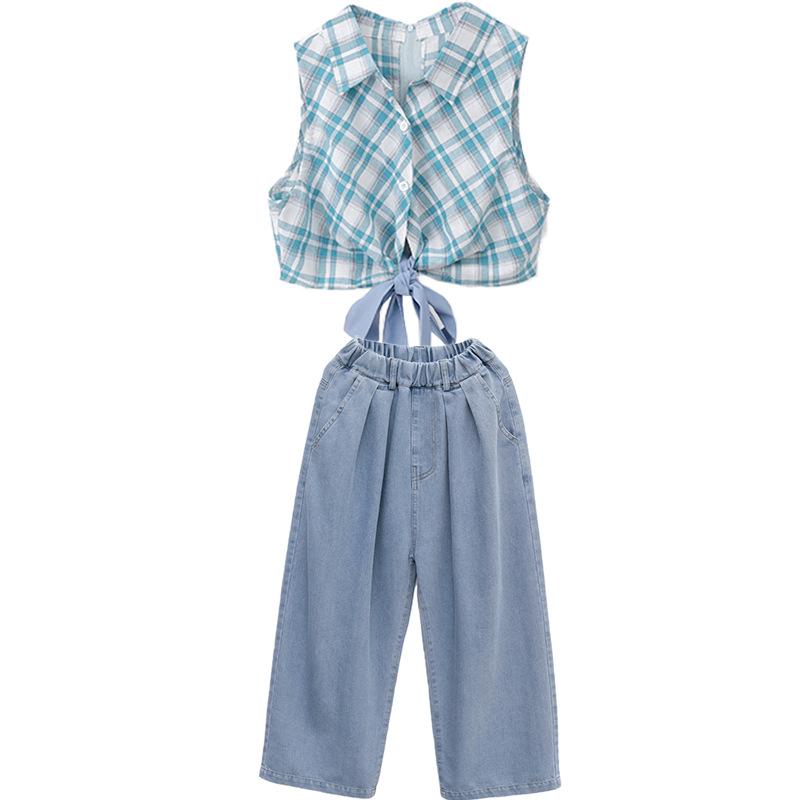 Jazz-Tanzkostüm-Set für Mädchen - Trendiges Sommer-Performance-Outfit für Kinder-Laufstegshows