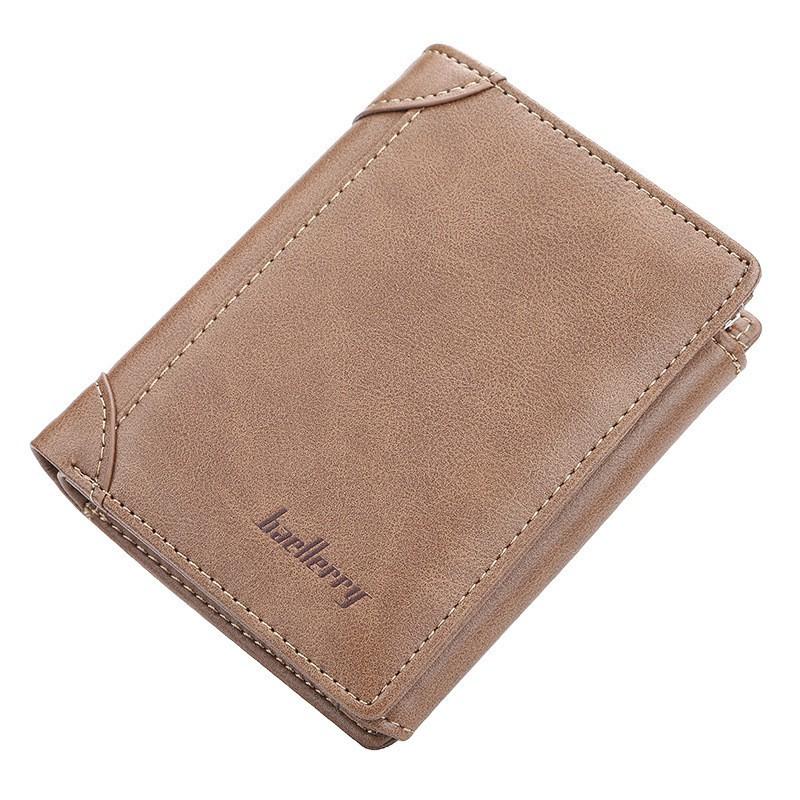 

New Men s Short Wallet European American Youth Multi Card Small Thin Zipper Coin Purse 12X10X2 коричневий
