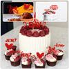 50 Pcs Süße Liebe Picks Valentinstag Kuchen Einsätze Obst Kuchen Cupcake Decor Topper Rot Ornament