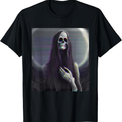 T-shirt Gothique Esthétique Grunge Occulte Emo Satanique Crâne Effrayant