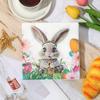 Easter Napkins, 33x33cm 2-Ply with Cute Bunny, Flower Wreath & Easter Eggs Pattern for Easter Party Table Decor, 20pcs