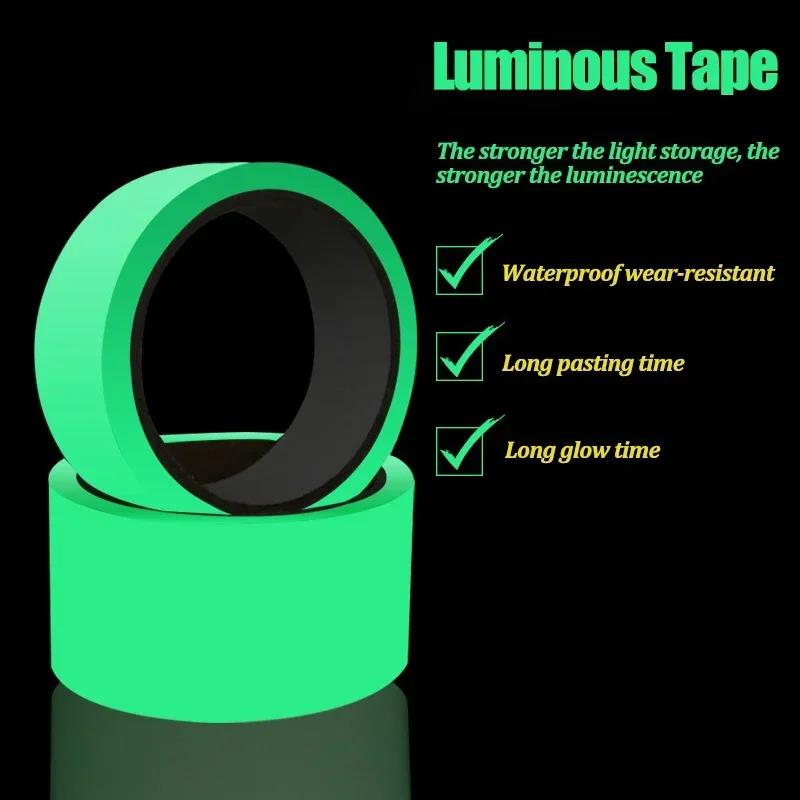 5M Glow in Dark Tape Fluorescent Adhesive Warning Strips for Home Night Vision Luminous Double Sided Glow Stickers for PartyPinstriping Tape 3