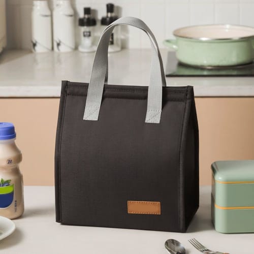 Large Capacity Insulated Lunch Bag, Handbag, Thick Insulated Lunch Tote Bag, Foldable, Washable, Reusable, Leak-Proof, for Kids, Commuting, School, Pi