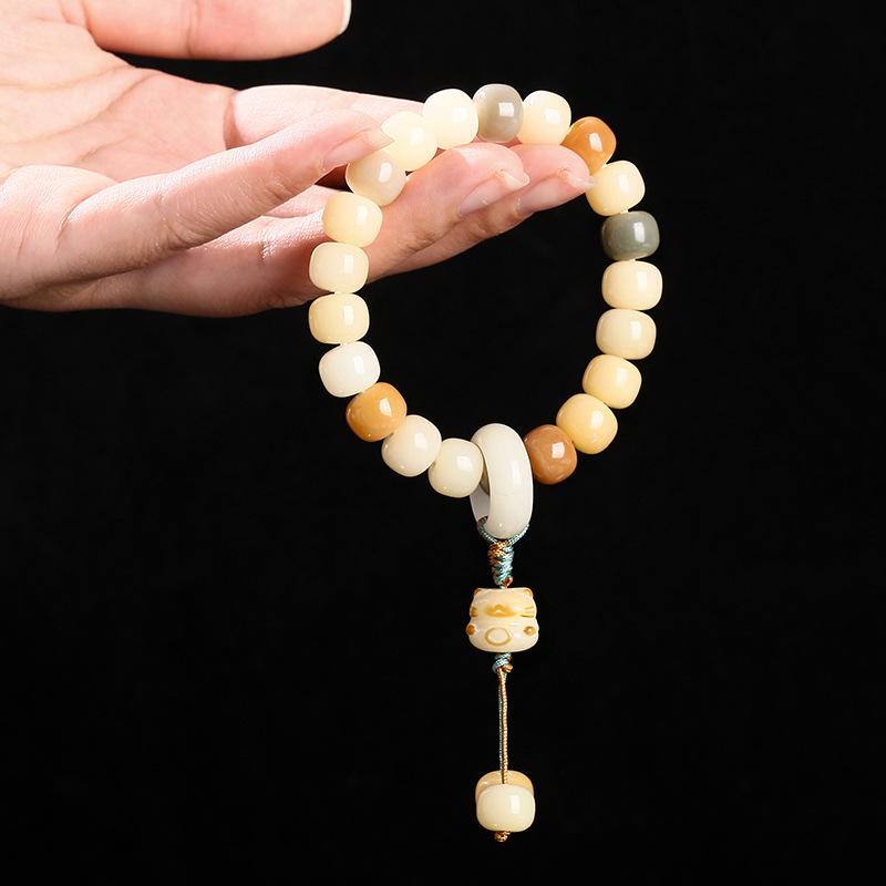 Jinde Jewelry Multi-Treasure Bodhi Bead Maneki Neko Bracelet for Men and Women - Buddhist Wenwan Hand String