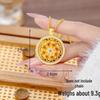 Ancient Gold Sand Eight-Treasure Compass Blessing Necklace - Chinese Retro Copper Alloy Jewelry