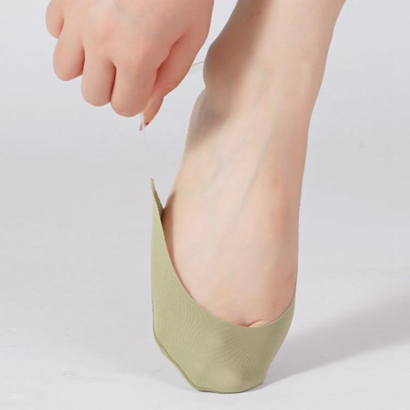 Dam Is Silk Invisible Cotton Sling Socks Shallow Munn Non-Slip Invisible Boat Socks No Show Halvstrumpor Halvstrumpor med Slingback
