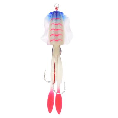 Cebo de Pesca Luminoso Suave UV Calamar Pulpo Señuelo Accesorio Aparejo de Pesca 4#