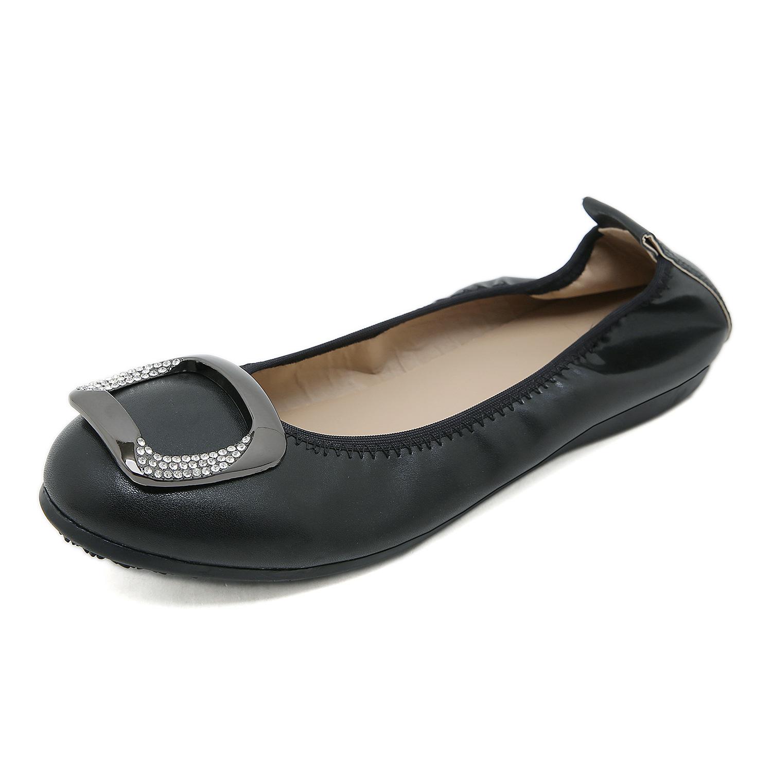 

Женские туфли Egg Roll, одинарные туфли на плоской подошве, повседневные туфли Doudou, мягкие туфли на мягкой подошве, размеры 34-44 40 чёрный