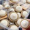 Office 1/2/4Pcs Desktop Decompress Steamed Bun Clicker Key Chain Small Steamed Bun Decompress Key Chain Gifts For Kids Adults Children's Birthday Gift
