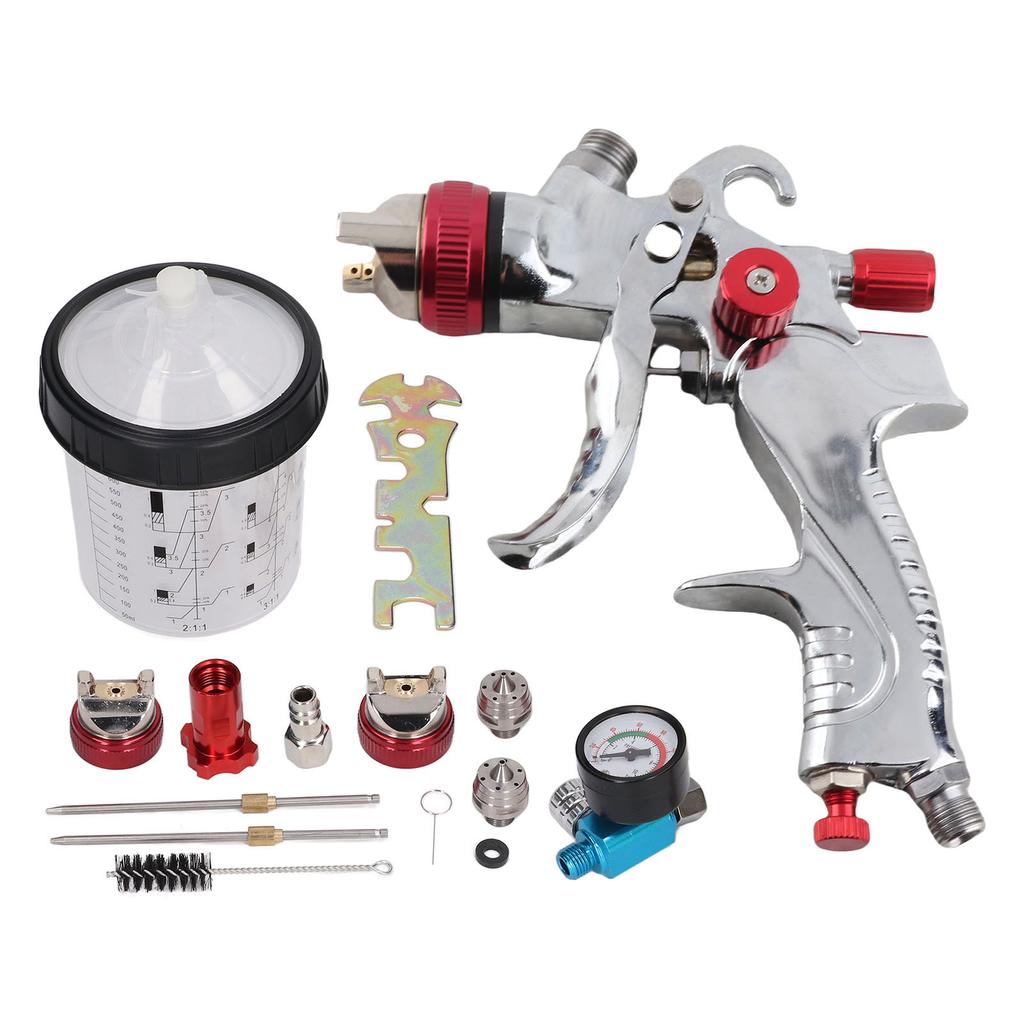 Pistola de Pintura Automotiva HVLP com Bicos de 1,4 mm 1,7 mm 2,0 mm Kit Tocha Pistola de Pintura Automotiva por Gravidade Entrada de Ar G1/4