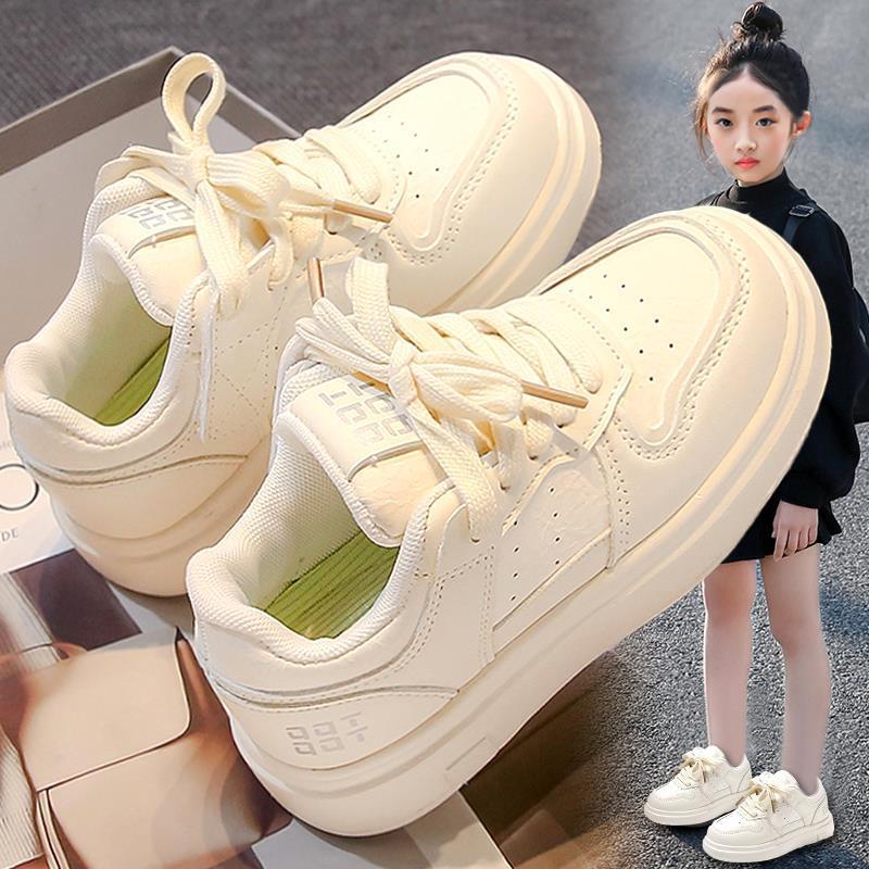 26-41Girls' Sneakers, New Spring and Autumn Children's Sports White Shoes for Older Girls and Students, Trendy